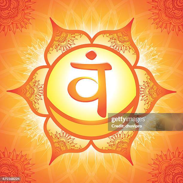 chakra symbol 2 svadhishthana - chakra stock illustrations