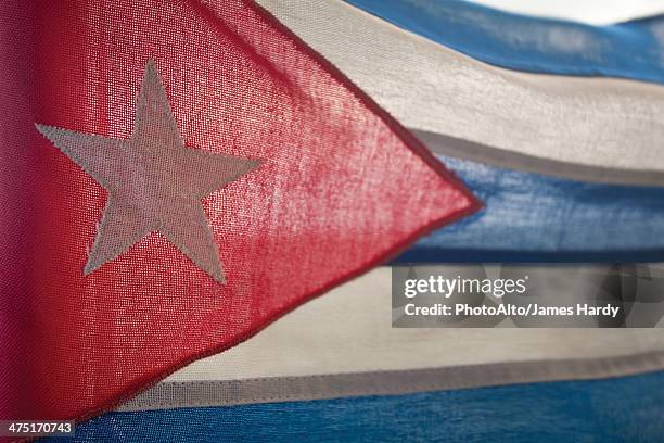 light shining through cuban flag, full frame - cuban flag ストックフォトと画像