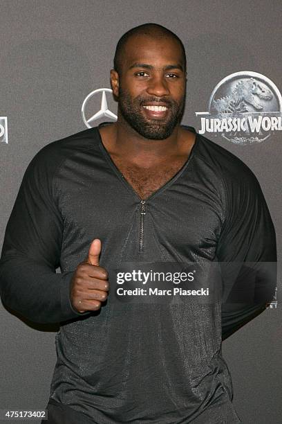 Judo Olympic Champion Teddy Riner attends the 'Jurassic World' Premiere at Cinema UGC Normandie on May 29, 2015 in Paris, France.