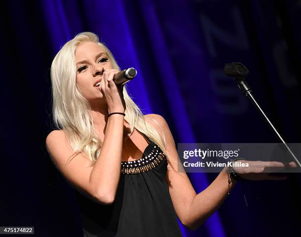 Singer Andie Case performs at the TMA Manager of the Year Award at The TMA 2015 Heller Awards on May 28, 2015 in Century City, California.