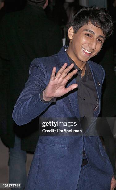 Actor Tony Revolori attends the "The Grand Budapest Hotel" New York Premiere at Alice Tully Hall on February 26, 2014 in New York City.