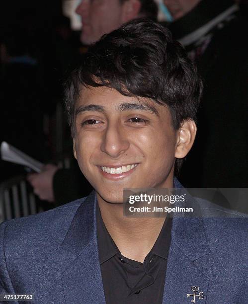 Actor Tony Revolori attends the "The Grand Budapest Hotel" New York Premiere at Alice Tully Hall on February 26, 2014 in New York City.