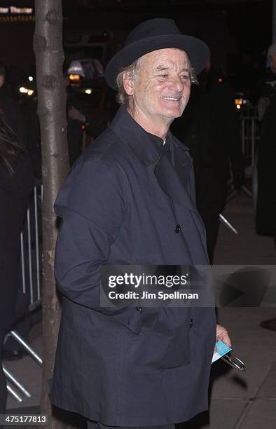 Actor Bill Murray attends the "The Grand Budapest Hotel" New York Premiere at Alice Tully Hall on February 26, 2014 in New York City.