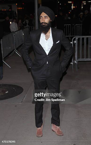 Actor Waris Ahluwalia attends the "The Grand Budapest Hotel" New York Premiere at Alice Tully Hall on February 26, 2014 in New York City.