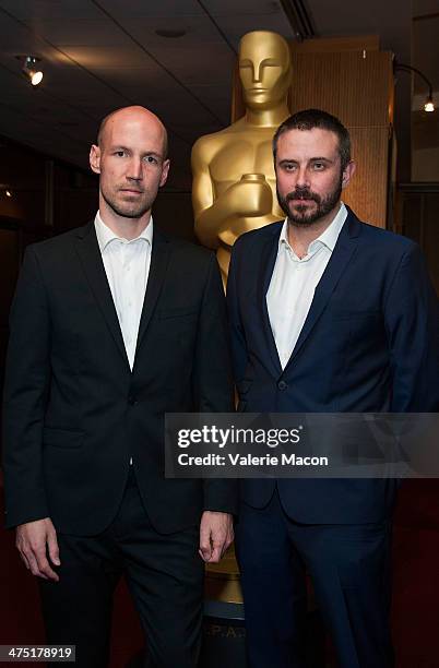 Richard Rowley and Jeremy Scahill arrive at THE 86th Annual Academy Awards Oscar Week Celebrates Documentaries at AMPAS Samuel Goldwyn Theater on...
