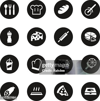 Pizza Icons - Black Circle Series Pizza Icons - Black Circle Series