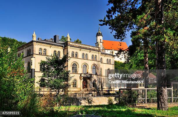 germany, saxony, tharandt, academy of forestry and parish church - saxony stock pictures, royalty-free photos & images