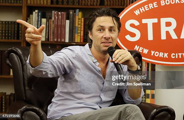 Actor Zach Braff attends the launch of "The Daddy Diaries" at Strand Bookstore on May 29, 2015 in New York City.