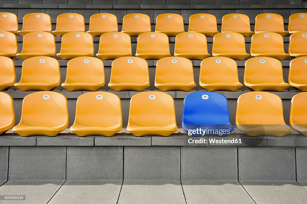 Germany, Bavaria, Empty stadium seats