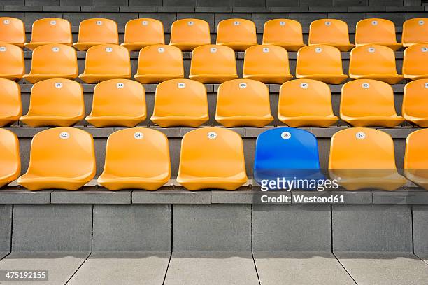 germany, bavaria, empty stadium seats - cadeira - fotografias e filmes do acervo