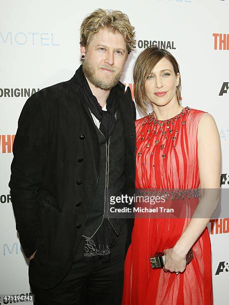 Renn Hawkey and Vera Farmiga arrive at the premiere party for A&E's season 2 of "Bates Motel" and series premiere of "Those Who Kill" held at Warwick...