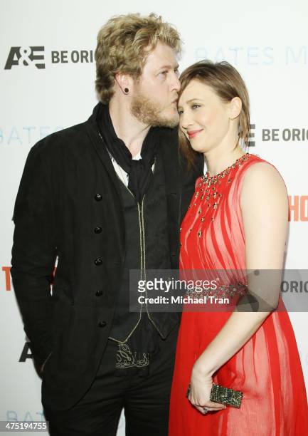 Renn Hawkey and Vera Farmiga arrive at the premiere party for A&E's season 2 of "Bates Motel" and series premiere of "Those Who Kill" held at Warwick...