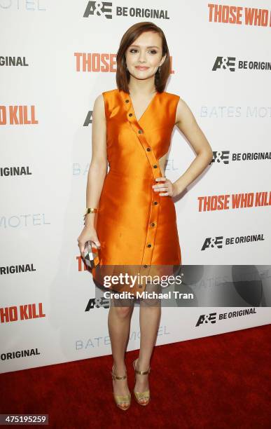 Olivia Cooke arrives at the premiere party for A&E's season 2 of "Bates Motel" and series premiere of "Those Who Kill" held at Warwick on February...