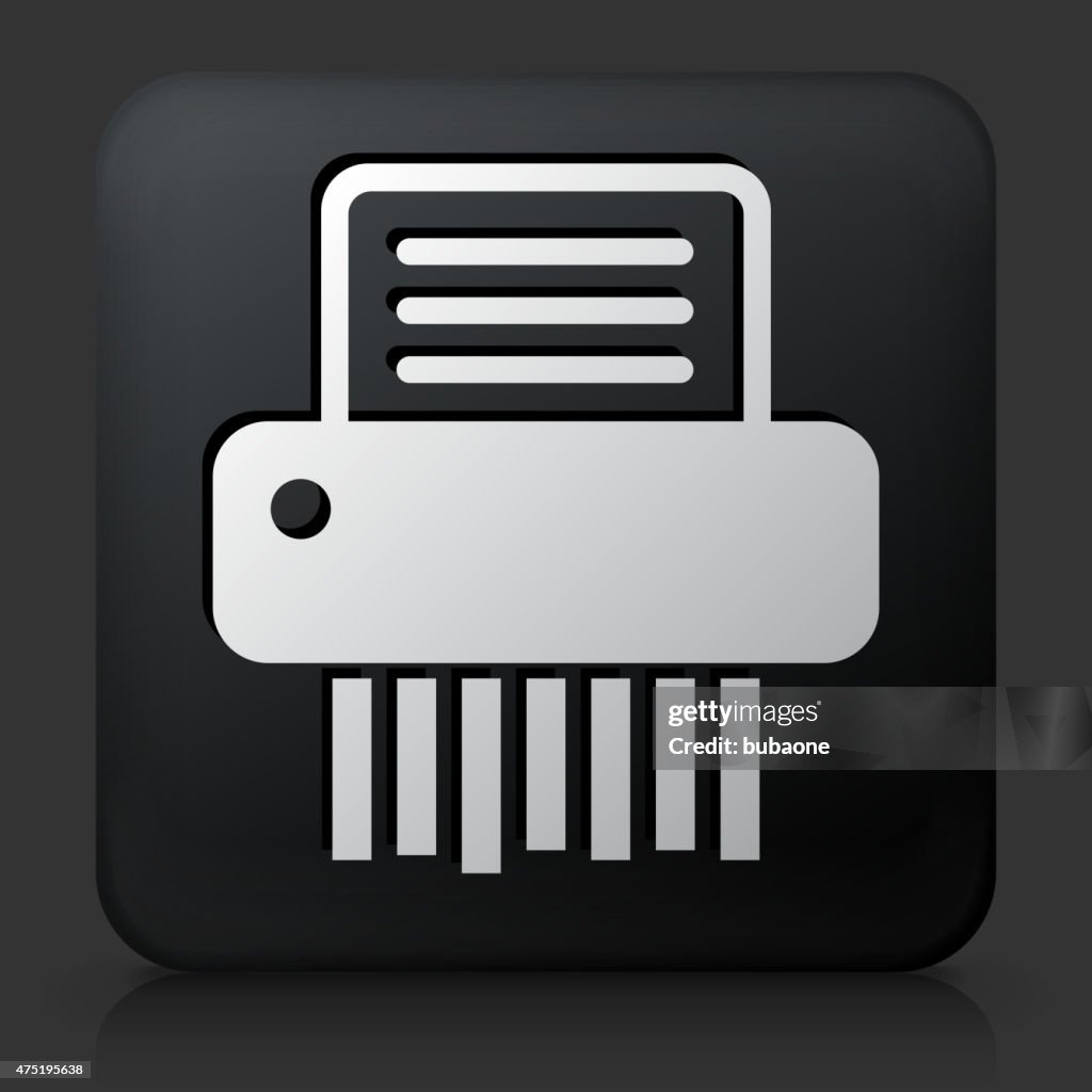 Paper Square Button Black Square Button With Shredding Paper High-Res Vector Graphic ...