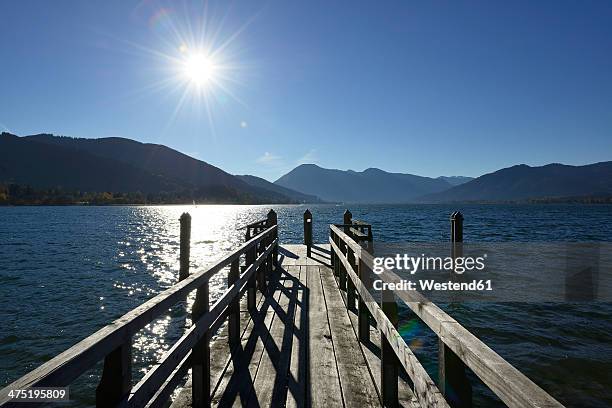 germany, bavaria, upper bavaria, tegernsee, landing stage near kaltenbrunn - tegernsee imagens e fotografias de stock