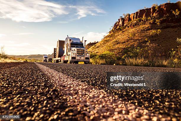 australia, australian truck on road - western australia road stock pictures, royalty-free photos & images