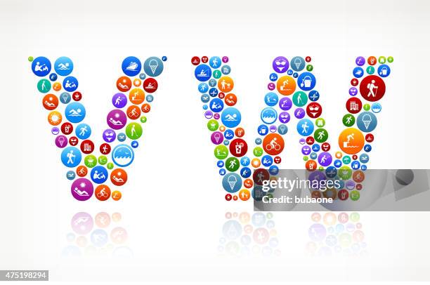 vw summer time fun and outdoors vector graphic - w shape stock illustrations