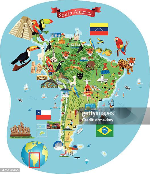 ilustraciones, imágenes clip art, dibujos animados e iconos de stock de dibujo mapa de américa del sur - estado amazonas venezuela