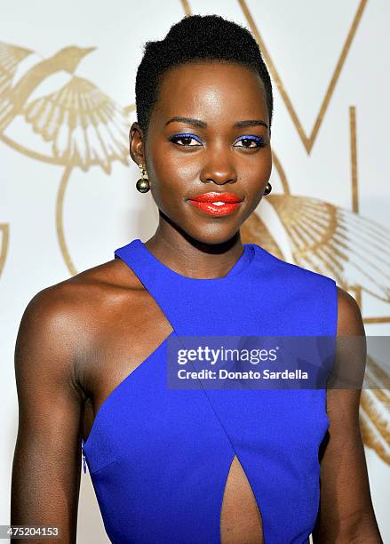 Actress Lupita Nyong'o, wearing Elena Votsi jewelry, attends LoveGold Cocktail Party honoring Academy Award Nominee Lupita Nyong'o at Chateau Marmont...