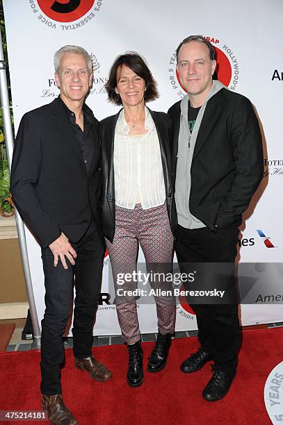 Animator Chris Sanders, producer Kristine Belson and screenwriter Kirk DeMicco attend TheWrap.com annual Pre-Oscar party at Culina Restaurant at the...