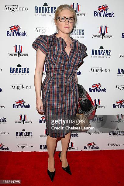 Socialite Birgit Cunningham arrives at the BritWeek Oscar party celebrating past, present and future Oscar winners at Hooray Henry's on February 26,...