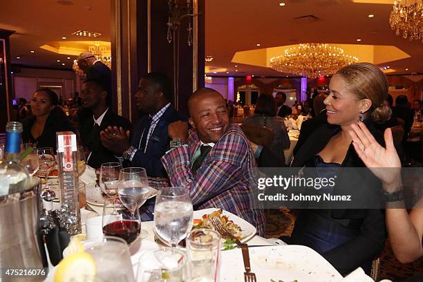 Jameel McClain, Kevin Liles, and Erika Liles attend The 56th Anniversary Founders Gala at The Surf Club on May 29 in New Rochelle City.