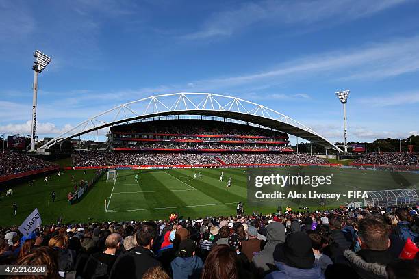 General view of the North Harbour Stadium is seen during the FIFA U-20 World Cup Group A match between New Zealand and Ukraine at the North Harbour...