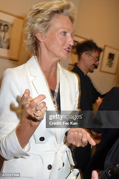 Sylvie Elias Marshall and Mia Frye attend the 55 portraits of Massimo Gargia Photo Exhibition at Galerie 55 Belchasse on May 29, 2015 in Paris,...
