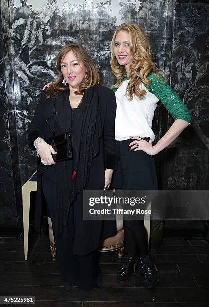 Jewelry designers Lorraine Schwartz and Ofira Sandberg attend VIOLET GREY Honors Elizabeth Taylor At She's So Violet Salon Dinner on February 26,...