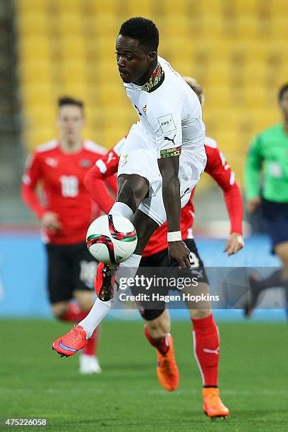 Emmanuel Ntim of Ghana controls the ball during the Group B FIFA U-20 World Cup New Zealand 2015 match between Ghana and Austria at Wellington...