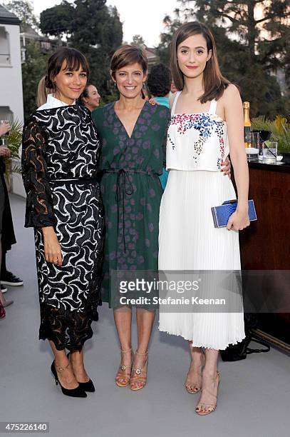 Actress Rashida Jones, Glamour Editor-in-Chief Cindi Leive and actress Emmy Rossum attend a dinner to celebrate Glamour's June Success Issue, hosted...