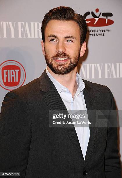 Actor Chris Evans attends the Vanity Fair Campaign Young Hollywood party at No Vacancy on February 25, 2014 in Los Angeles, California.