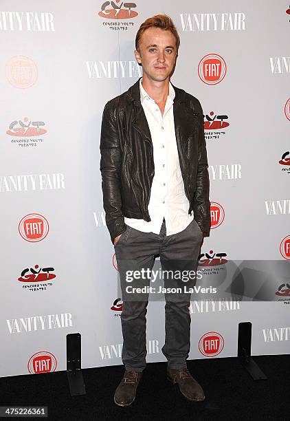 Actor Tom Felton attends the Vanity Fair Campaign Young Hollywood party at No Vacancy on February 25, 2014 in Los Angeles, California.