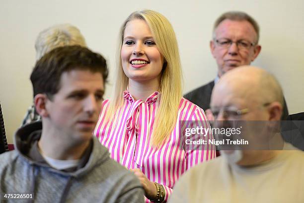 Anna-Lena Wulff, the daughter of former German President Christian Wulff sits in the courtroom on what is expected as the last day of trial to...