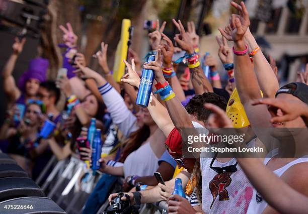 Guests rock out during Whatever, USA on May 29, 2015 in Catalina Island, California. Bud Light invited 1,000 consumers to Whatever, USA for a weekend...