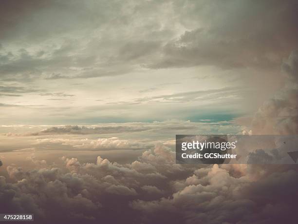 dramatic cloud with sunshine - cloudscape stock pictures, royalty-free photos & images