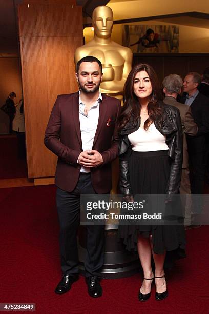 Nominees Karim Amer and Jehane Noujaim attend the 86th Annual Academy Awards Documentaries held at the AMPAS Samuel Goldwyn Theater on February 26,...