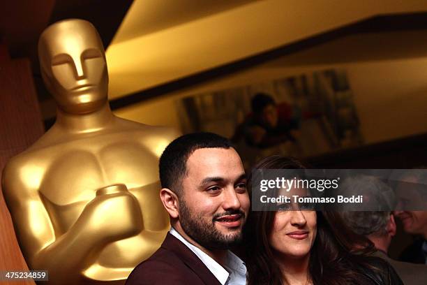 Nominees Karim Amer and Jehane Noujaim attend the 86th Annual Academy Awards Documentaries held at the AMPAS Samuel Goldwyn Theater on February 26,...