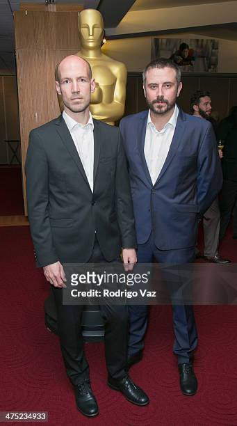 Director Richard Rowley and journalist Jeremy Scahill attend as the 86th Annual Academy Awards Oscar Week Celebrates Documentaries at AMPAS Samuel...