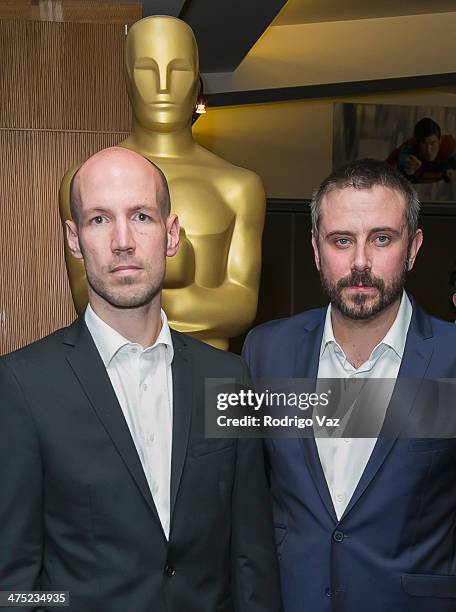 Director Richard Rowley and journalist Jeremy Scahill attend as the 86th Annual Academy Awards Oscar Week Celebrates Documentaries at AMPAS Samuel...