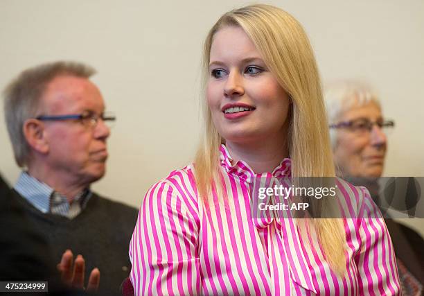 Annalena Wulff, daughter of the former German President attends the final verdict of the favours trial in the courtroom at the regional court in...