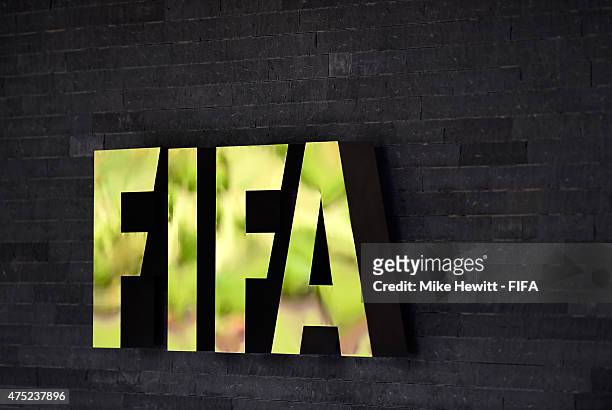 General view of the FIFA headquarters prior to the post 65th FIFA Congress press conference at FIFA Headquarters on May 30, 2015 in Zurich,...