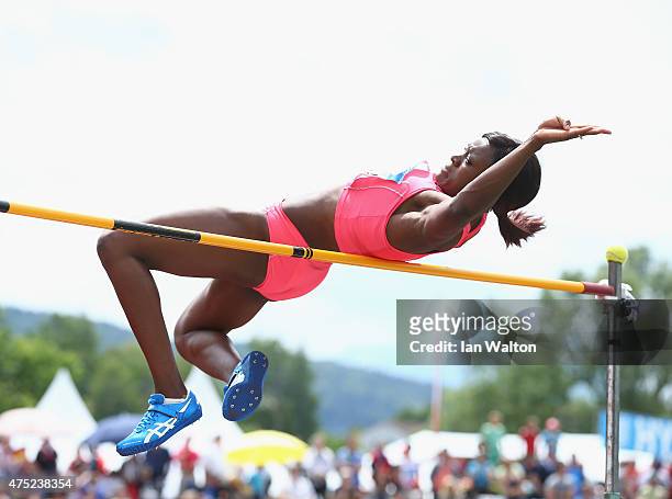 Antoinette Nana Djimou of France competes in the Women's High jump in the women's heptathlon during the Hypomeeting Gotzis 2015 at the Mosle Stadiom...