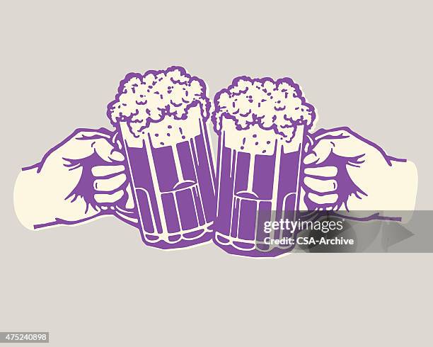 two beers cheer - girls night out stock illustrations