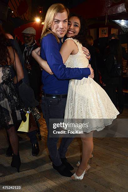 Designer Christophe Guillarme and Aida Touihiri attend the Christophe Guillarme show as part of the Paris Fashion Week Womenswear Fall/Winter...