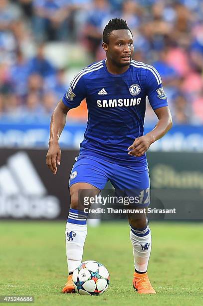 John Obi Mikel of Chelsea FC holds the ball during the international friendly match between Thailand All-Stars and Chelsea FC at Rajamangala Stadium...