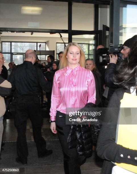 Annalena Wulff , daughter of former German President Wulff leaves the regional court in Berlin, Germany on February 27, 2014. Two years after his...