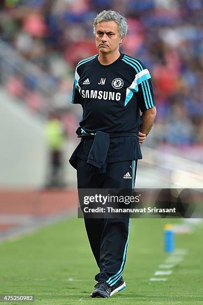 Jose Mourinho team manager of Chelsea FC walks during the international friendly match between Thailand All-Stars and Chelsea FC at Rajamangala...