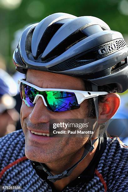 Cyclist George Hincapie participates in the Best Buddies Challenge: Hyannis Port 2015 on May 30, 2015 in Boston, Massachusetts.