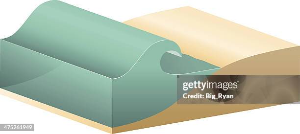 wave cross section - ocean cross section stock illustrations